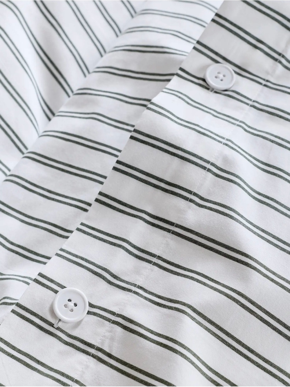Quince Organic Crisp Percale Double Stripe Duvet Cover Set - Picture 5 of 6